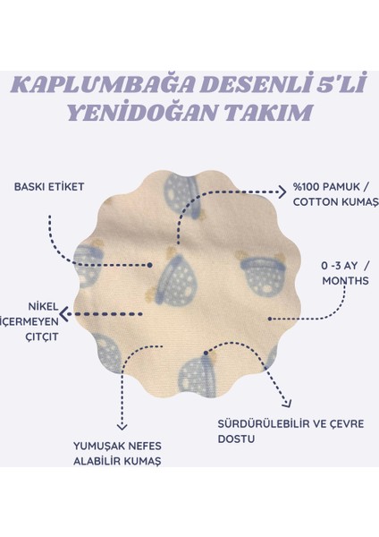 Organik 5'li Yenidoğan Takım- Hastane Çıkış Seti