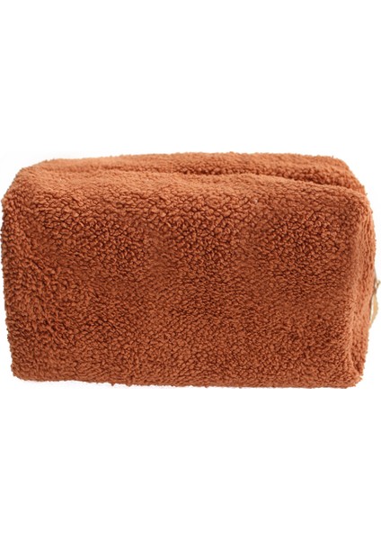 Peluş Su Geçirmez Bakım ve Makyaj Çantası - Kahve modelleri