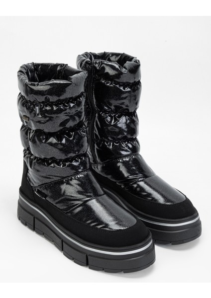 Abriana Kadın Siyah Parıltı Deri & Tekstil Kar Botu 1020 1725-VAL Bn Bot SK23/24 fiyatları