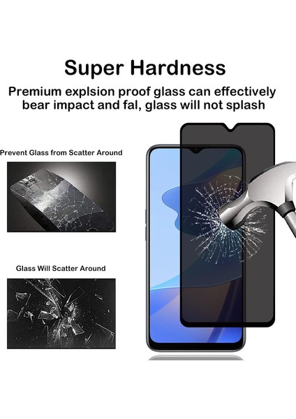 Oppo A16 Uyumlu Hayalet Ekran Koruyucu Cam 5d Privacy Yandan Görünmez Gizlilik Sağlayan Ekran Koruyucu Camı Tam Kaplar