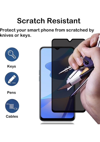 Oppo A16 Uyumlu Hayalet Ekran Koruyucu Cam 5d Privacy Yandan Görünmez Gizlilik Sağlayan Ekran Koruyucu Camı Tam Kaplar
