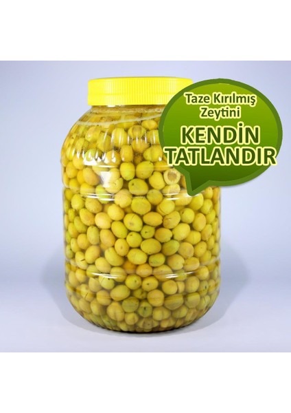 Kendin Tatlandır Ham Yeşil Kırma Zeytin Mut Tipi 3.5 kg