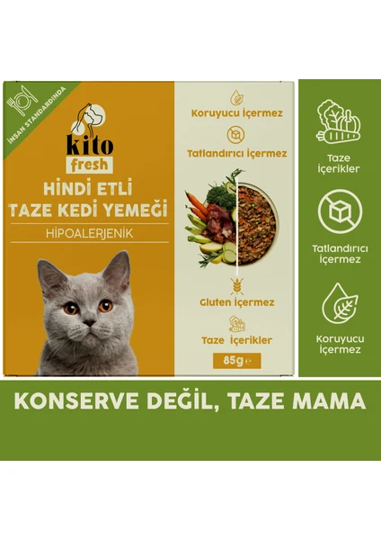 Fresh Hindi Etli Kedi Yemeği 85 gr