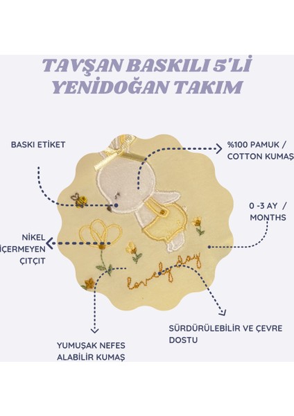 Organik 5'li Yenidoğan Takım ve Hastane Çıkış Seti