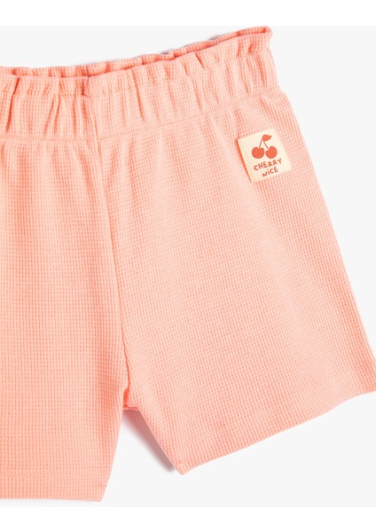 Şort Beli Lastikli Dokulu Etiket Detaylı Pamuklu modelleri