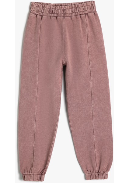Jogger Pantolon Yıkamalı Beli Lastikli Pamuklu