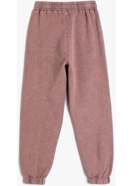 Jogger Pantolon Yıkamalı Beli Lastikli Pamuklu