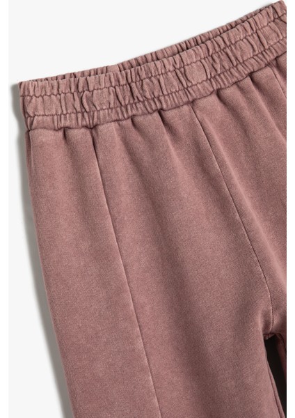 Jogger Pantolon Yıkamalı Beli Lastikli Pamuklu