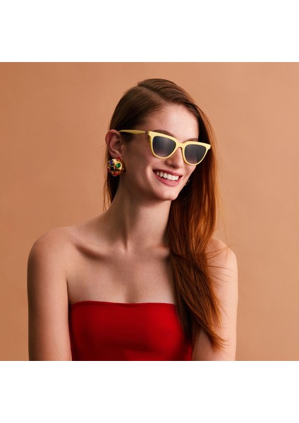 HM 1610 C3 Cat Eye Sarı Kadın Güneş Gözlüğü modelleri
