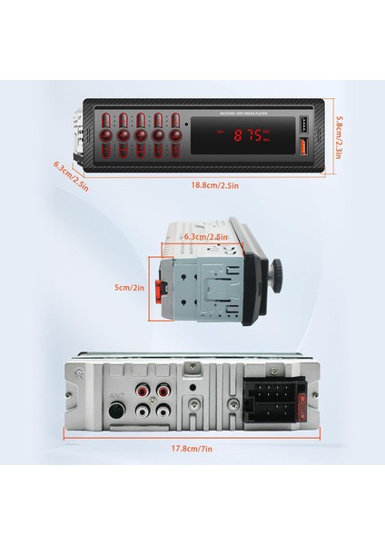 Araç Dijital Ekran Fm Mp3 Çalar Eller Serbest Arama Kablosuz Bluetooth Uyumlu USB Otomatik Stereoses Radyo Elektroniği USB Kart Okuyucu Araç Müzik Çalar Hoparlörlü ve Bluetooth Uyu (Yurt Dışından) modelleri