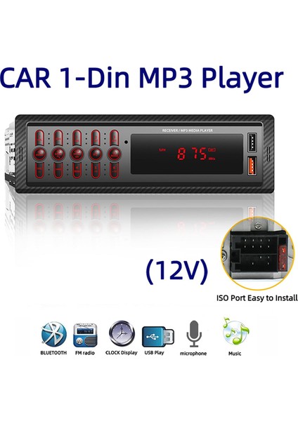 Araç Dijital Ekran Fm Mp3 Çalar Eller Serbest Arama Kablosuz Bluetooth Uyumlu USB Otomatik Stereoses Radyo Elektroniği USB Kart Okuyucu Araç Müzik Çalar Hoparlörlü ve Bluetooth Uyu (Yurt Dışından) indirimleri