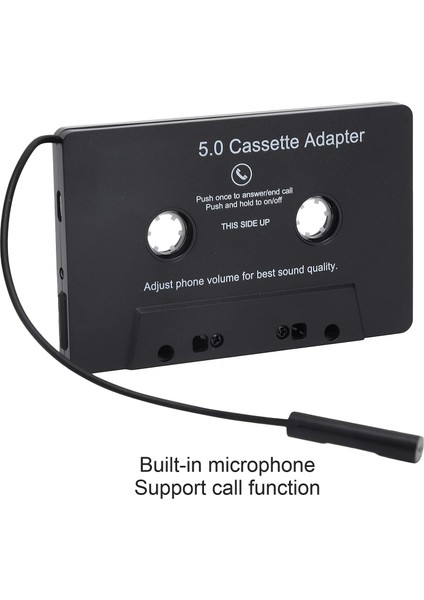 Araba Için Kaset Adaptörü Mp3 Çalar Ses Dönüştürücü, 5.0, USB Şarj, Kontrol Düğmesi, Dahili Mikrofon (Yurt Dışından)