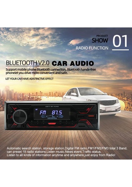 Vıgortherıve 1din Araba Radyo Bluetooth Autoradio Aux Girişi Mp3 Çalar Fm Çift USB Eq Otomatik Stereo Dijital Ses Müzik (Yurt Dışından) fiyatları