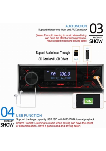 Vıgortherıve 1din Araba Radyo Bluetooth Autoradio Aux Girişi Mp3 Çalar Fm Çift USB Eq Otomatik Stereo Dijital Ses Müzik (Yurt Dışından) fırsatları