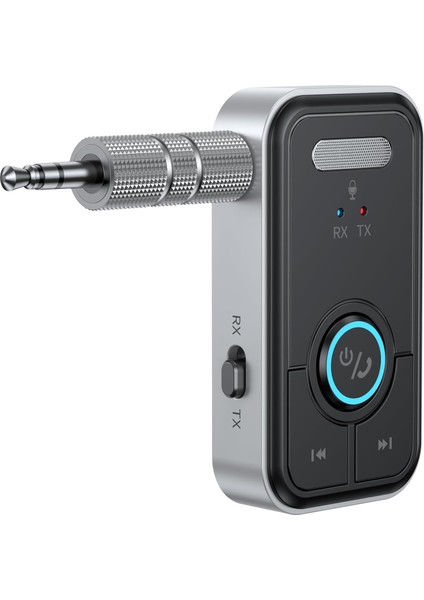 Araba Için Bluetooth 5.3 Aux Adaptörü, Bluetooth Verici Alıcı, Ev Araba Stereo Için 3,5 mm Jak Kablosuz Ses Girişi Samsung Tv Kablolu Kulaklık Hoparlör Uçak, Eller Serbest Arama Gü (Yurt Dışından)