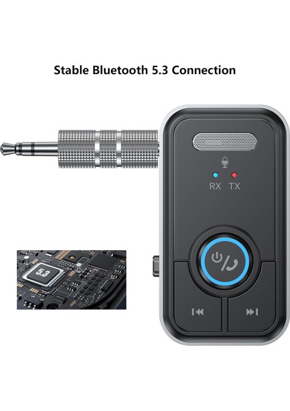 Araba Için Bluetooth 5.3 Aux Adaptörü, Bluetooth Verici Alıcı, Ev Araba Stereo Için 3,5 mm Jak Kablosuz Ses Girişi Samsung Tv Kablolu Kulaklık Hoparlör Uçak, Eller Serbest Arama Gü (Yurt Dışından) fiyatları