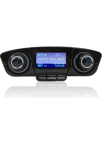 Aux Giriş Çıkışı Için Siyah Bluetooth Kablosuz Araç Fm Verici Mp3 LCD Ekran (Yurt Dışından)