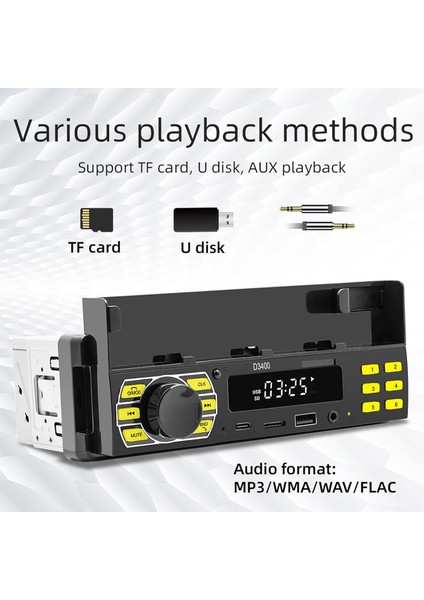 Tek Din Araç Stereosu, Araç Mp3 Çalar USB 2.0 ve Tip C Şarj Portlu Ses Sistemleri Am Fm Radyo Cep Telefonu Standı Mp3 Çalar ve Uzaktan Kumanda (Yurt Dışından)