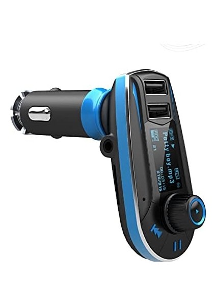 Bluetooth 5.0 Fm Verici Araba Mp3 Çalar Eller Serbest Araç Kiti Çift USB 5V 2.1A USB Bağlantı Noktalı Kablosuz Radyo Ses Adaptörü, (Yurt Dışından)