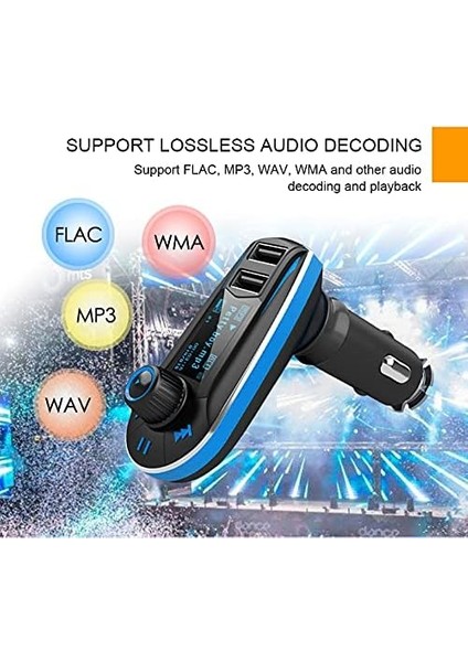 Bluetooth 5.0 Fm Verici Araba Mp3 Çalar Eller Serbest Araç Kiti Çift USB 5V 2.1A USB Bağlantı Noktalı Kablosuz Radyo Ses Adaptörü, (Yurt Dışından) fiyatları