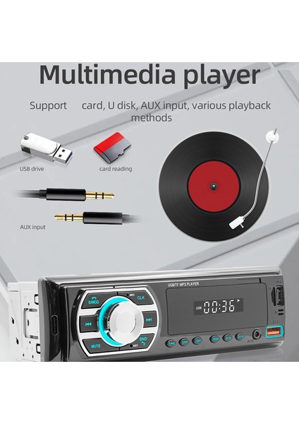 Tek Dın Otomobil Radyosu Araç Stereo Alıcısı, LCD Ekranlı Araç Stereo Bluetooth Mp3 Çalar, App Konumlandırma, Bluetooth/usb/aux/tf Girişi Desteği, Pd Hızlı Şarj (Yurt Dışından)