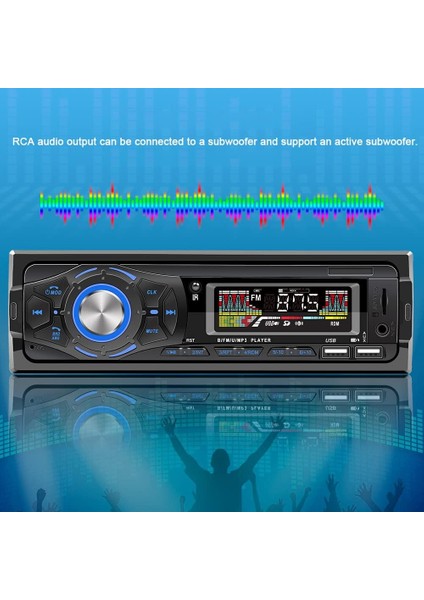 Otomatik Ses Asistanı Mp3 Çalar, Çok Fonksiyonlu Araba Bt Mp3 Çalar Çift USB Arayüzü Araba Müzik Çalar Otomatik Ses Asistanı Mp3 Çalar Radyo Alıcısı (Yurt Dışından)