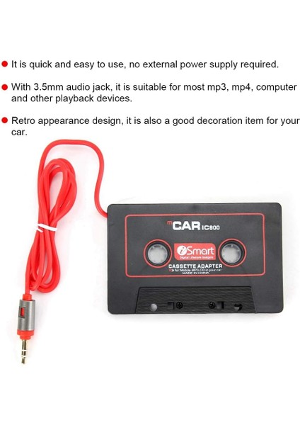 Kaset Adaptörü Bant Adaptörü Araba Stereo Kaset Teyp Adaptörü CD Md Mp3 Mp4 Çalar 3.5mm Aux Ses Cep Telefonu Için (Yurt Dışından)