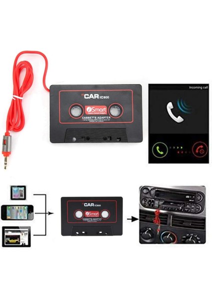 Kaset Adaptörü Bant Adaptörü Araba Stereo Kaset Teyp Adaptörü CD Md Mp3 Mp4 Çalar 3.5mm Aux Ses Cep Telefonu Için (Yurt Dışından)