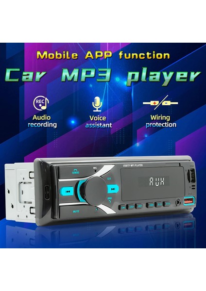 Araç Stereo Sistemi, Bluetooth'lu Tek Dın Araç Stereosu, LCD Ekranlı Çok Fonksiyonlu Araç Mp3'ü 7 Renkli Işık, Am Fm Radyo Desteği U Disk Aux Multimedya Oynatıcı (Yurt Dışından)