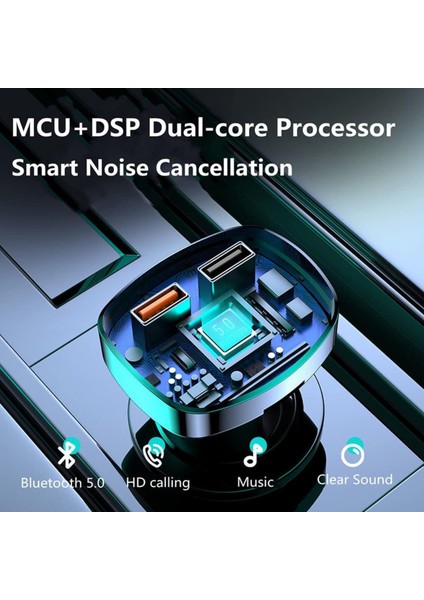 Araba Için Bluetooth Fm Verici - Çakmak Yardımcı Bağlantı Noktası Bluetooth Araç Adaptörü ve Mp3 Çalar - Radyo Verici ve USB Pd Hızlı Şarj Bağlantı Noktasına Sahip Çok Fonksiyonlu (Yurt Dışından)
