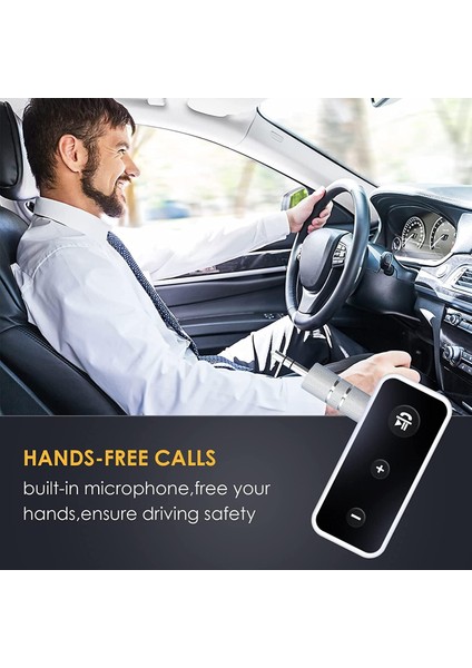 Kablosuz Bluetooth Aux Araç Adaptörü - Ev Stereo Için Mikrofon ve Eller Serbest Çağrı ile Taşınabilir Mini Bluetooth Kayıpsız Müzik Alıcı Verici | Araç Ses Sistemi | Kulaklık | Tv, (Yurt Dışından) fırsatları