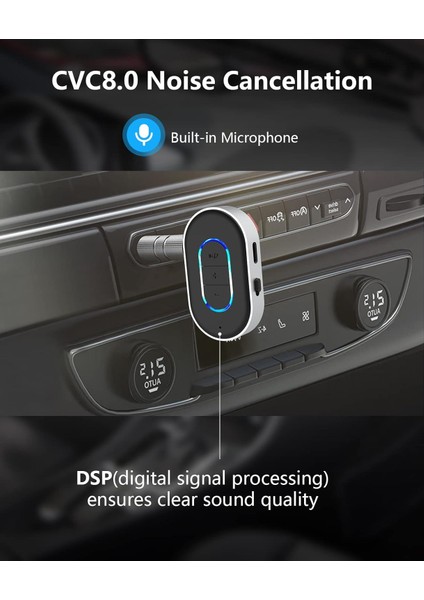 Araba Için Aux Bluetooth Adaptörü, Bluetooth Araç Adaptörü 3,5 mm Aux Girişi, Araba/ev Stereo/kablolu Kulaklık/hoparlör Için Açma/kapama Anahtarlı Bluetooth'a Aux, 16 Saat Pil Ömrü (Yurt Dışından)