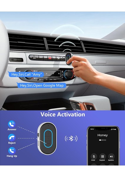 Araba Için Aux Bluetooth Adaptörü, Bluetooth Araç Adaptörü 3,5 mm Aux Girişi, Araba/ev Stereo/kablolu Kulaklık/hoparlör Için Açma/kapama Anahtarlı Bluetooth'a Aux, 16 Saat Pil Ömrü (Yurt Dışından)