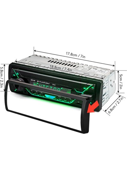 Araba Radyo Alıcısı, Araba Mp3 Çalar Tek Din Kararlı Bağlantı Arabalar Için Çok Fonksiyonlu Ayarlanabilir Arka Işık (Yurt Dışından)