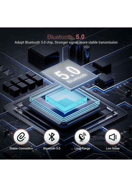 Araç Için Aux Bluetooth Adaptörü, Araç Için Bluetooth 5.0 Alıcısı, Eller Serbest Arama Özellikli Kablosuz Bluetooth Adaptörü, Çift Bağlantı, C Tipi Şarj Bağlantı Noktası, Araç Ses (Yurt Dışından)
