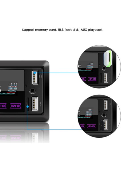 Araç Mp3 Çalar, Çift USB Bluetooth Stereo Ses Radyo Dokunmatik Düğmeler ve Renkli Işıklar ile Araç Bluetooth Fm Verici Kablosuz Radyo Eller Serbest Kiti Araç Stereo Alıcısı Eğlence (Yurt Dışından) modelleri