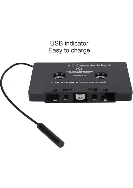 Araba Bluetooth5.0 Kaset Alıcısı, Bluetooth5.0 Kaset Adaptörü, Bluetooth5.0 Bant Dönüştürücü Mp3 Çalar Ses Dönüştürücü Araba Siyahı Için (Yurt Dışından)