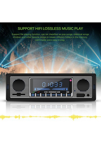 Araba Müzik Çalar, Bluetooth Klasik Kompakt Boyutlu Otomobil Radyosu, Otomatik Araba Çalma Için (12V) (Yurt Dışından) fırsatları