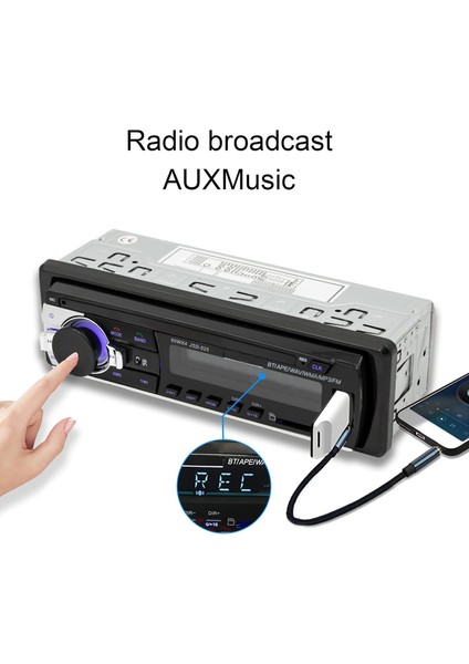 JSD520 LED Tek Dın Araç Stereo Alıcısı, LED Ekranlı USB 2.0 Araç Radyo Mp3 Çalar, Çift Bluetooth Bağlantısı, Aı Ses Kontrolü, Ahizesiz Arama, Müzik Dinlemek Için (Yurt Dışından)