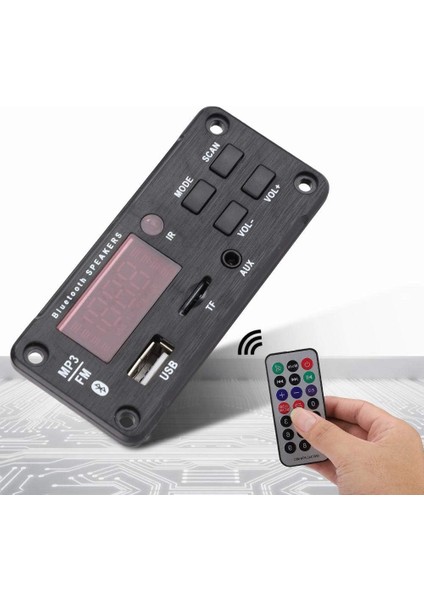 USB Mp3 Dekoder Kartı, Araç Hoparlörü Bluetooth5.0 Mp3 Renkli Ekran Kod Çözme Modülü ile Çift Kod Çözme Kartı (Yurt Dışından)
