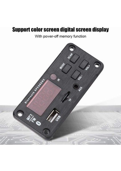 USB Mp3 Dekoder Kartı, Araç Hoparlörü Bluetooth5.0 Mp3 Renkli Ekran Kod Çözme Modülü ile Çift Kod Çözme Kartı (Yurt Dışından)