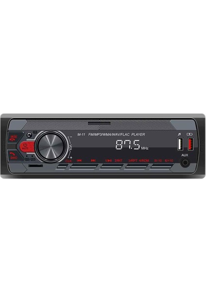 Evrensel Araba Stereo Tek Gürültü Araba Radyo Bluetooth USB Aux Dash Kafa Ünitesinde Fm Radyo Medya Alıcısı Araba Mp3 Çalar Dayanıklı Kullanımı Kolay Siyah (Yurt Dışından)