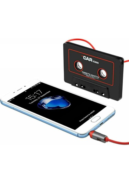 2x Araba Kaset Aux Adaptörü 3.5mm Araç Telefonu Mp3 Vb Için Evrensel Ses Kablosu Bant Adaptörü. Siyah (Yurt Dışından)