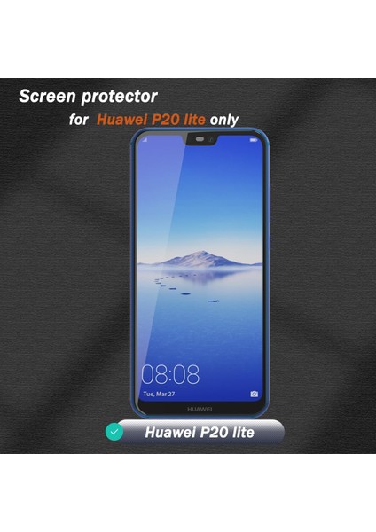 Huawei P20 Lite Uyumlu Hayalet Ekran Koruyucu Cam 5d Privacy Yandan Görünmez Gizlilik Sağlayan Ekran Koruyucu Camı Tam Kaplar