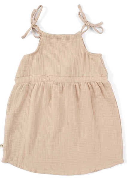 Müslin Askılı Elbise Bej Organik Pamuk indirimleri