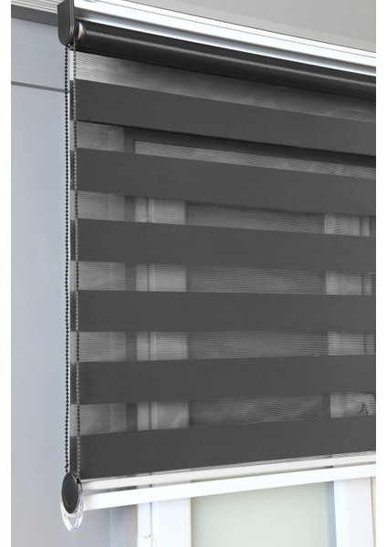 Antrasit Düz Zebra Güneşlik Stor Perde