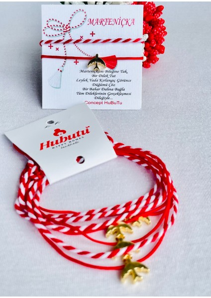 2’li 5 Set Marteniçka Kırmızı Mart Ipi Bileklik Seti