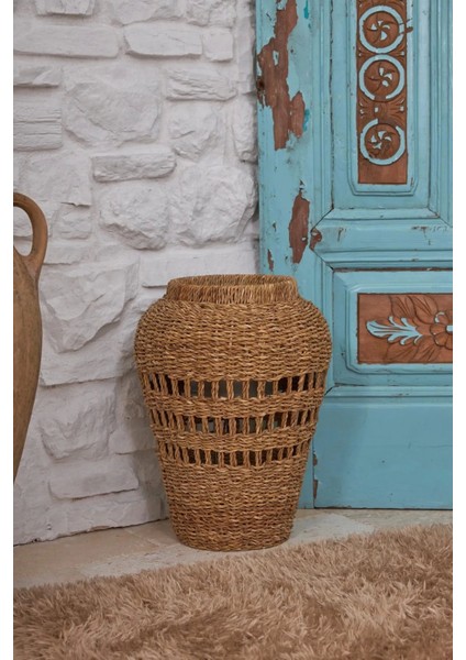 Dekoratif Desenli Vazo Sepet Saksılık 27X57CM