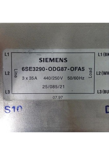 6SE3290-0DG87-0FA5 Sıemens Fılter For MDV550/2 208-240V
