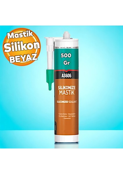 Genel Amaçlı Beyaz Akrilik Mastik Silikon 500 gr Yapı Malzeme Montaj Kokusuz Yalıtım